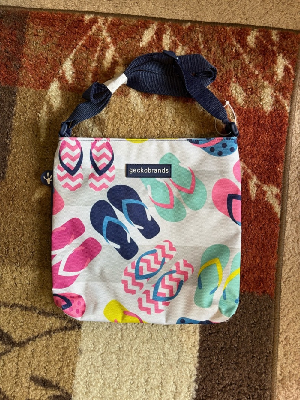 Geckobrands Flip-Flop Print Drawstring Backpack, Crossbody bag & Pouch Set - Picture 6 of 8